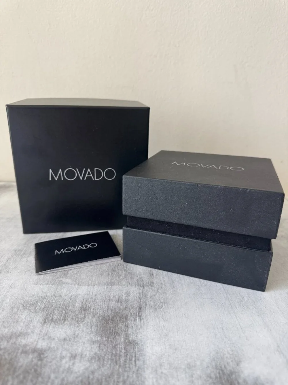 Genuine MOVADO Black Watch Presentation Box With Case, UNISEX without Watches!